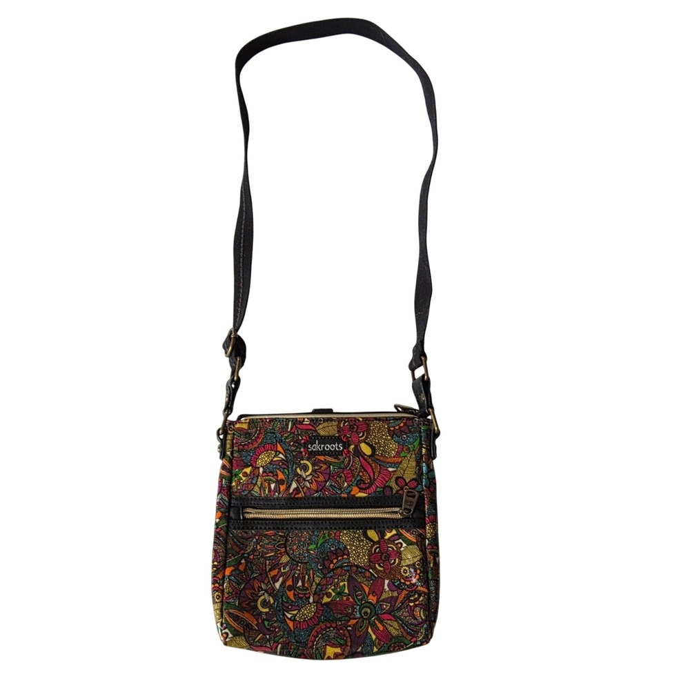 The Sakroots Artist Circle Crossbody Bag Vibrant Rainbow Desert Design Funky - Picture 1 of 9